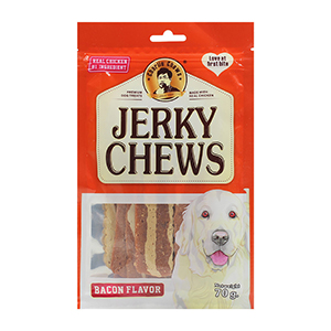 تشویقی سگ جرکی JERKY CHEWS طعم بیکن وزن 70 گرم 