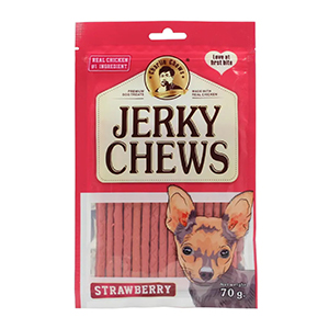 تشویقی سگ جرکی JERKY CHEWS  توت فرنگی وزن 70 گرم 