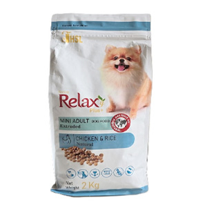 غذا خشک سگ بالغ ریلکسی relaxy طعم مرغ وزن 2 کیلوگرم