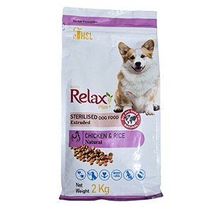 غذا خشک سگ عقیم شده ریلکسی relaxy sterilizedطعم مرغ وزن 2 کیلوگرم