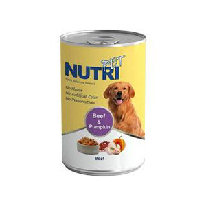 کنسرو سگ نوتری nutri طعم مرغ و کدو حلوایی وزن 425 گرم