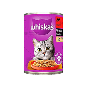 کنسرو گربه ویسکاس Whiskas طعم گاو وزن 400 گرم