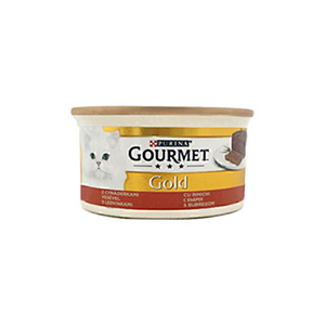 کنسرو گربه گورمت گلد Gourmet gold طعم کلیه بافت فشرده وزن 85 گرم